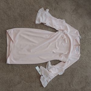 Calvin Klein soft pale pink knee length flowy sleeve dress